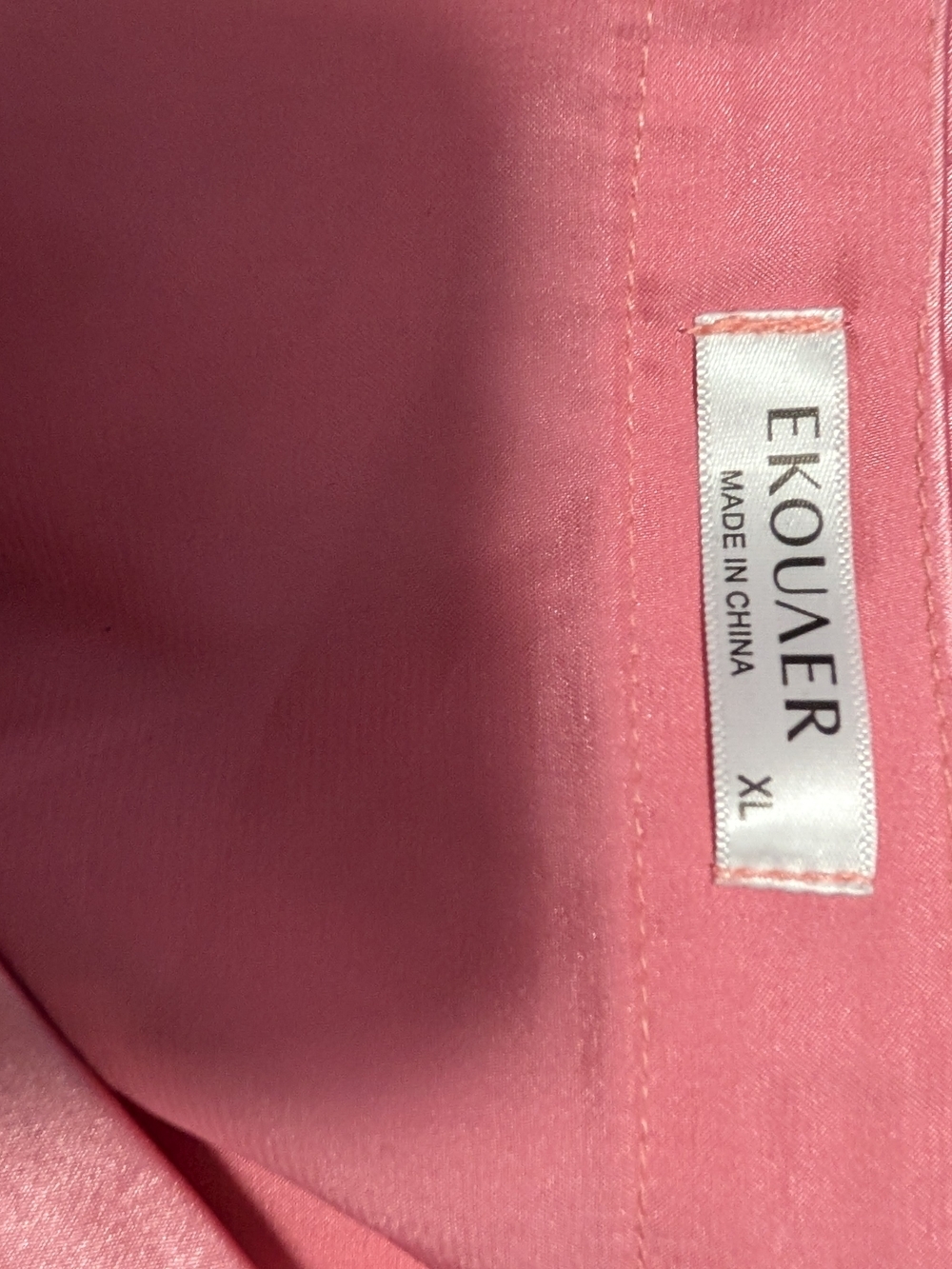 Ekouaer Silk Pajama for Women Short Sleeve Satin Pj Set Size XL Pink (EUC) - Picture 10 of 11